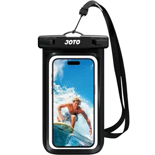 JOTO Universal Waterproof Phone Pouch Cellphone Dry Bag Case Cruise Beach Essentials for iPhone 15 14 13 12 11 Pro Max 8 7, Galaxy S23 S22 S21, Pixel up to 7" -Black