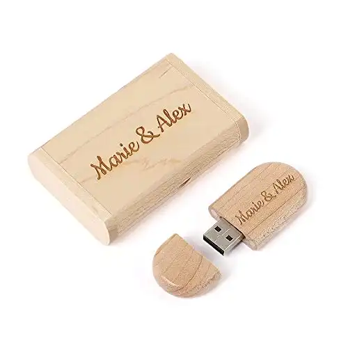 Customized Personalized U Disk 2G, 8G, 16G, 32G, 64G Logo Gift Commemorative Custom Logo Wooden USB Flash Drive, Personal Gift, Party Wedding (2G, Maple)